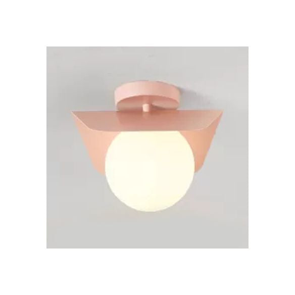 Macaron Loft Orb Shade Inbouwlamp Matglas 1 Lamp Plafondarmatuur voor Hal