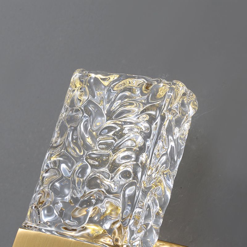 Nordic Style Metal Wall Light Cuboid LED Wall Sconce with Crystal for Bedroom