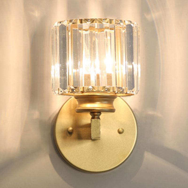 Modernism Single Wall Mounted Sconce Golden/Black Shaded Wall Light