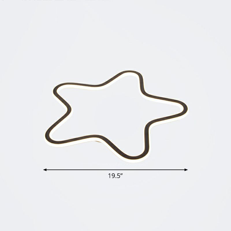 Simplicity Star Plafoniera da incasso a soffitto in acrilico per cameretta dei bambini Lampada da incasso a LED in nero