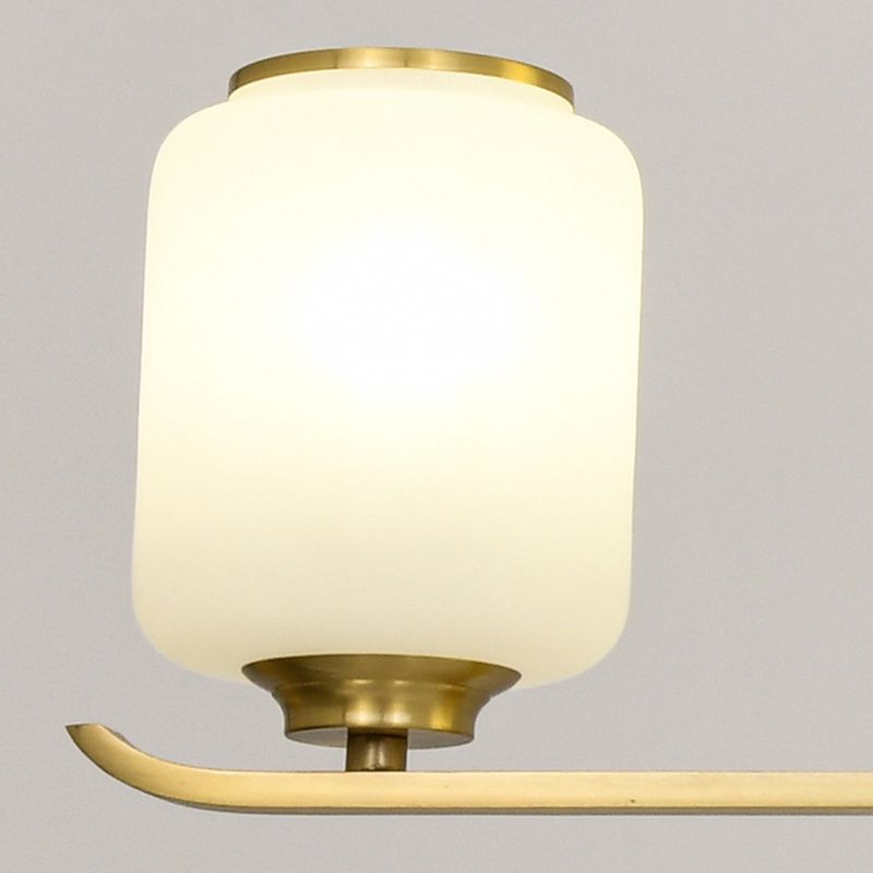 Simplicidad moderna Cilindro Luces de la isla de la isla Luces colgantes de vidrio blanco