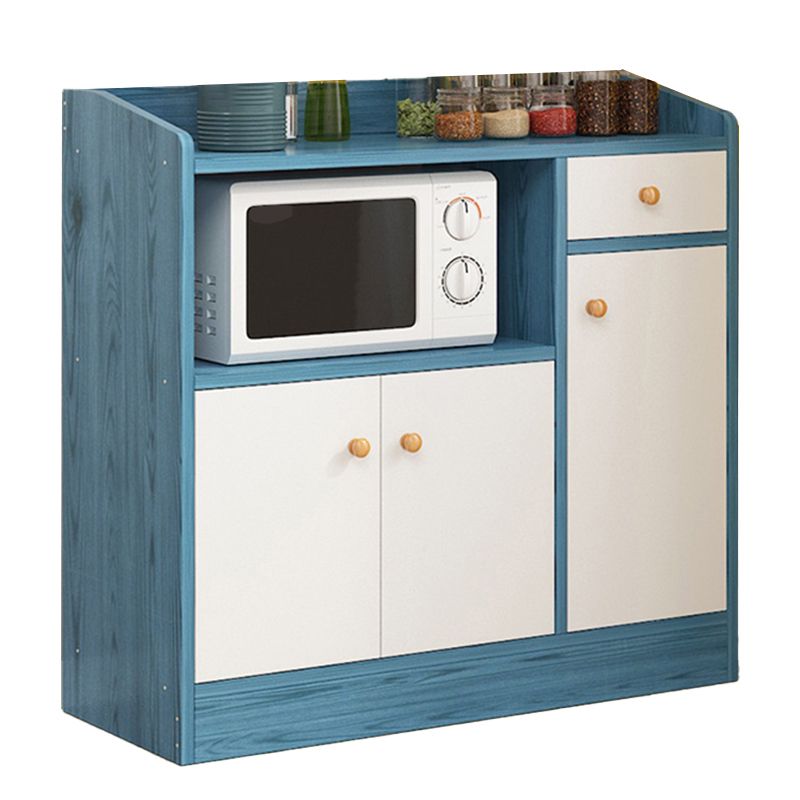 Modern Knobs Side Cabinet Rectangle Wood Storage Cabinet with Drawer
