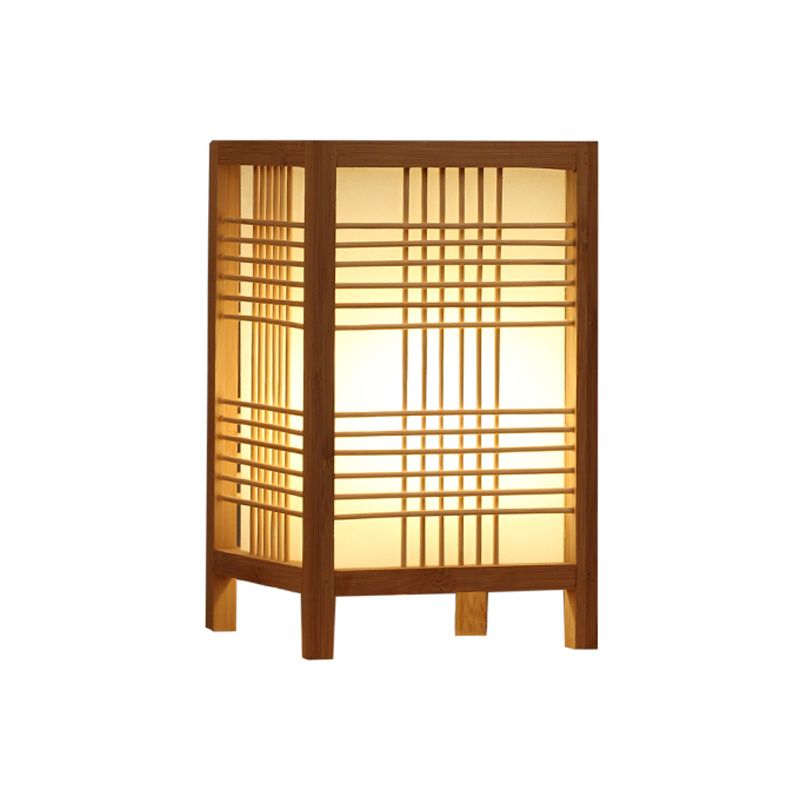 1 tête de maison de thé clair éclairage de tâche beige chinois avec une teinte en bois rectangle