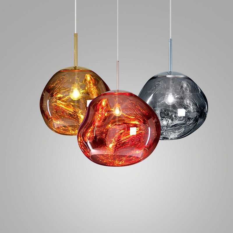 1 pendentif en verre léger Lilaires de plafond orbe moderne suspendus suspendus pour bar