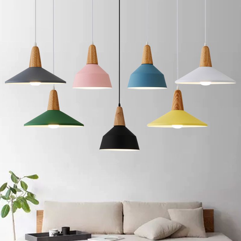 Metal Geometric Shape Hanging Light Nordic Macarons 1 Light Hanging Mount Lights
