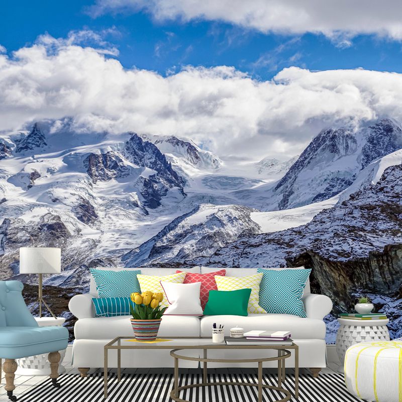 Customized Tall Mountain Mural Wallpaper Contemporary for Dining Room Decor