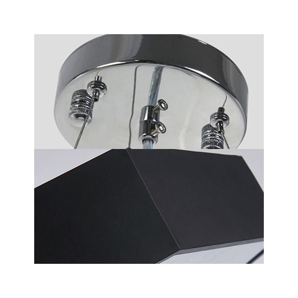 Yellow/Silver/Purple Hexagon Pendant Lamp Contemporary Led Metal Hanging Ceiling Light, 12"/18"/23.5" Wide