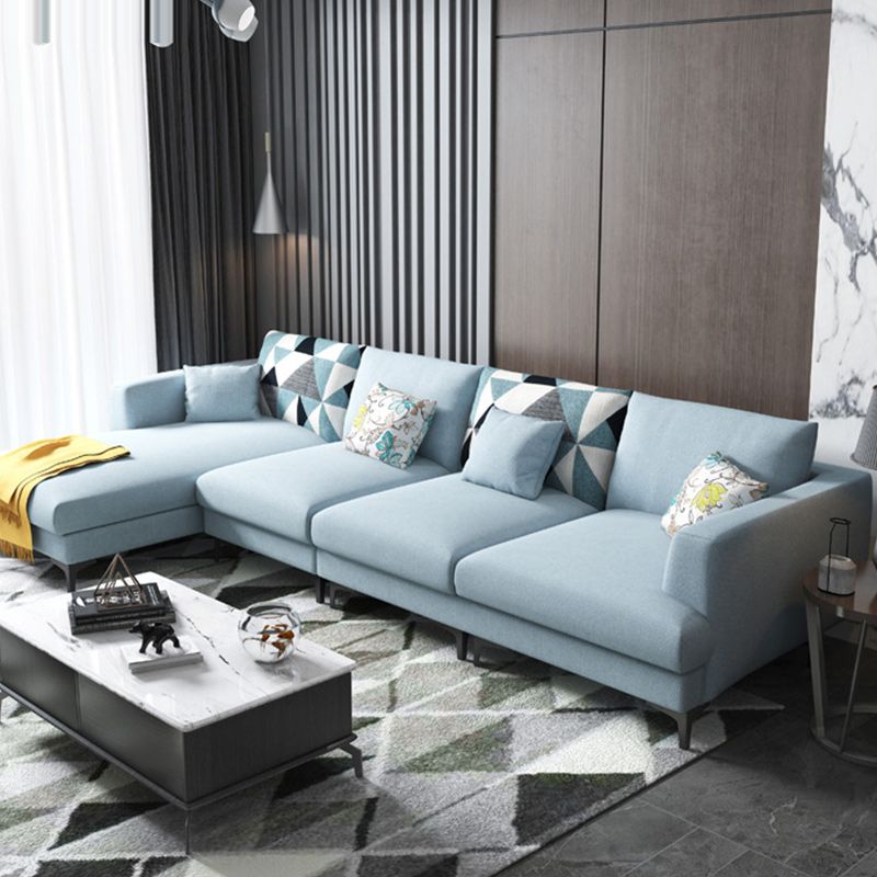 Scandinavian Fabric Living Room Seating Recessed Arm Pillows sofa