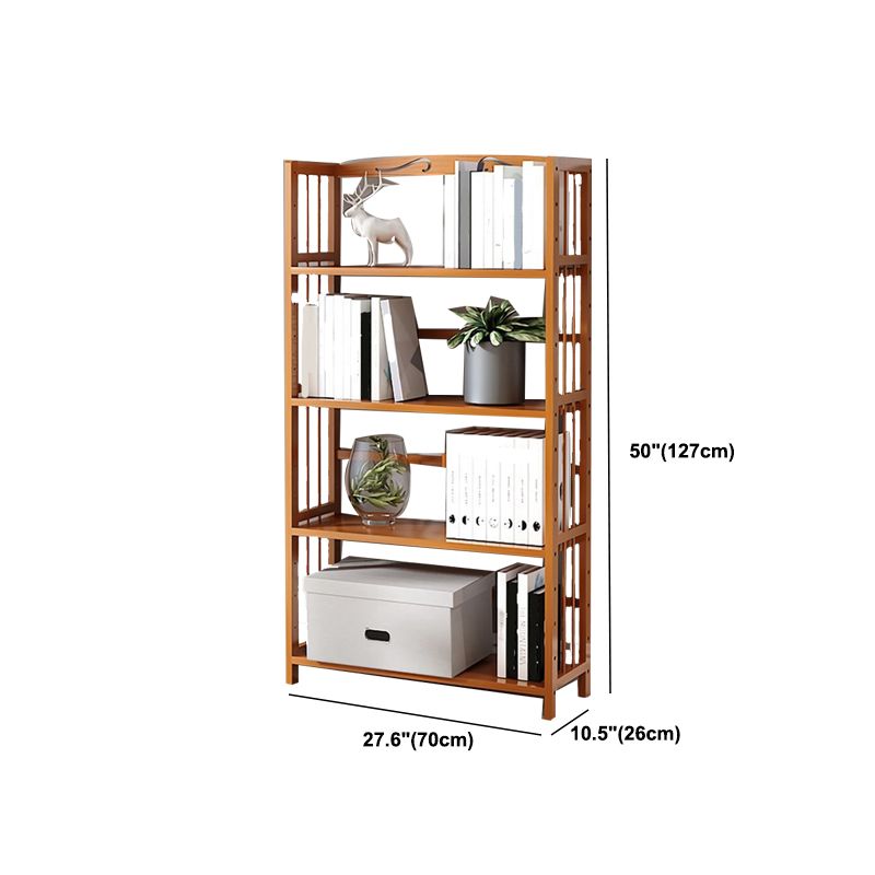 Modern Vertical Bamboo Shelf Etagere Espresso Shelf Bookcase for Bedroom