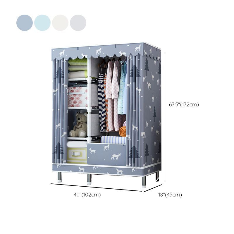 Matte Finish Wardrobe with Metal Legs Modern Bedroom Storage Cabinet