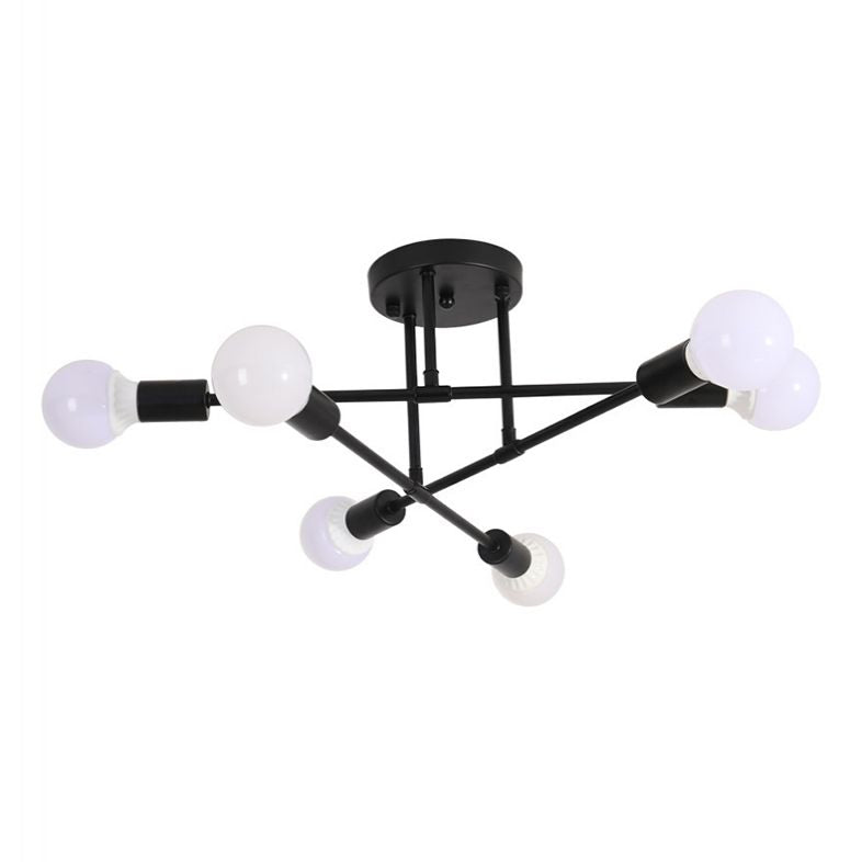Metal Sputnik Shade Flush Ceiling Light Modern Style 6 Lights Flush Mount Fixture