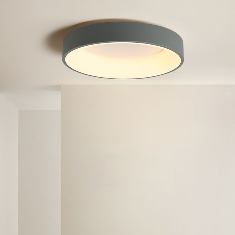Nouveau Luminaire LED affleurant à tambour moderne 1 luminaire de plafond en acrylique pour