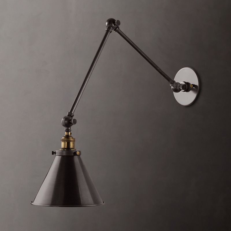 Modern Wall Sconce Cone Shape Wall Light with Metal Shade for Bedroom
