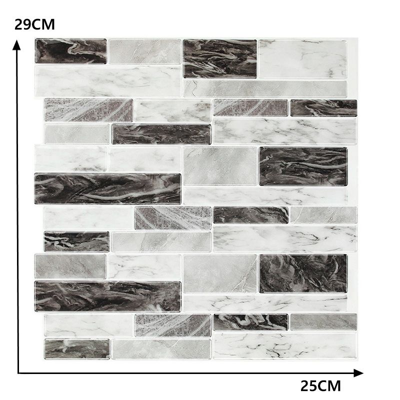 Farmhouse Faux Marble Brick Wallpapers Grey Mosaics Wall Covering, Pick Up Sticks