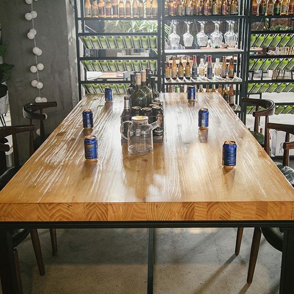 Industrial Rectangle Dinner Table Dining Room Solid Wood Dining Table
