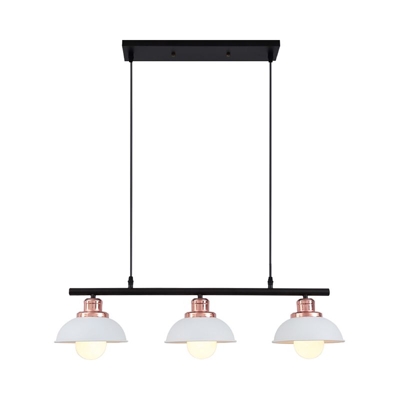 Cucina cucina isola lampada metallizzata a 3 luci in stile industriale Isola appesa Luce in nero/bianco