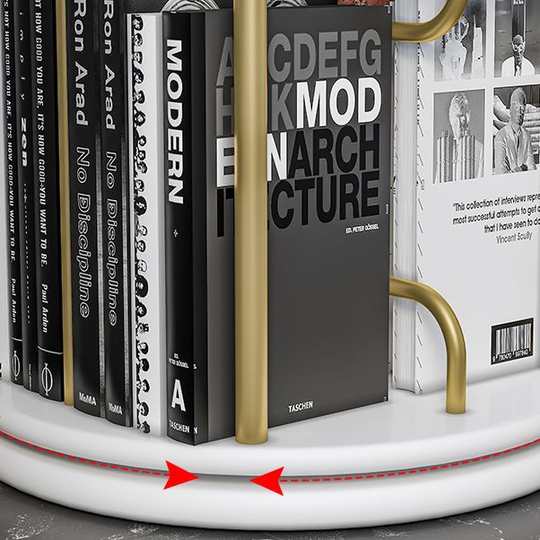 Nordic Geometric Bookcase Rotatable Study Room Storage Bookshelf