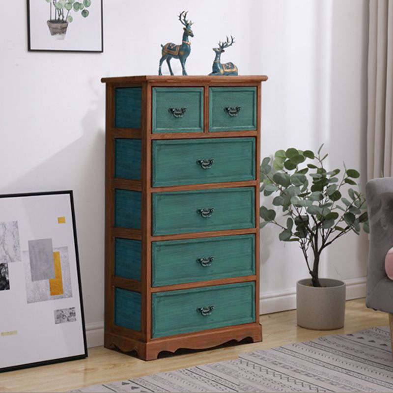 Coastal Solid Wood Lingerie Chest Vertical Storage Chest for Bedroom
