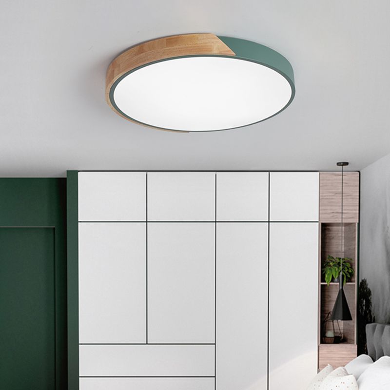 Plafonnier de forme ronde moderne macaron fer 1 lumière encastré pour étude de chambre