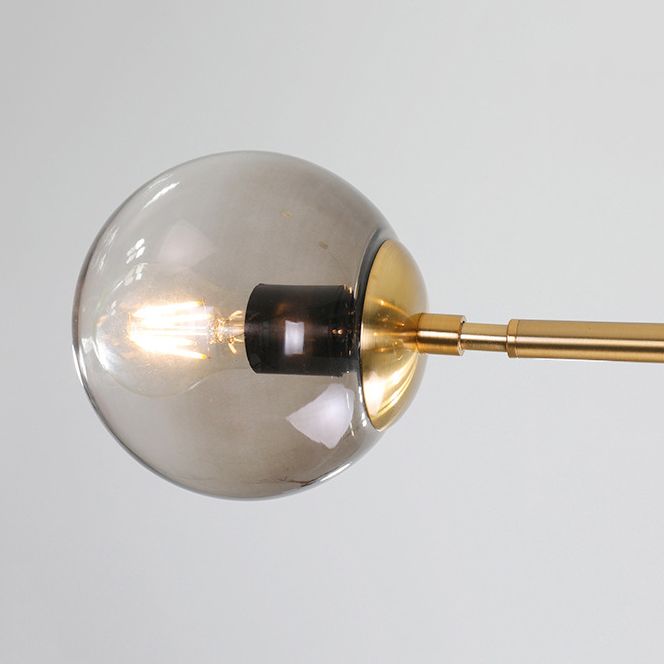 Modernism Glass Shaded Ceiling Light Golden Kitchen Island Lighting for Dining Room