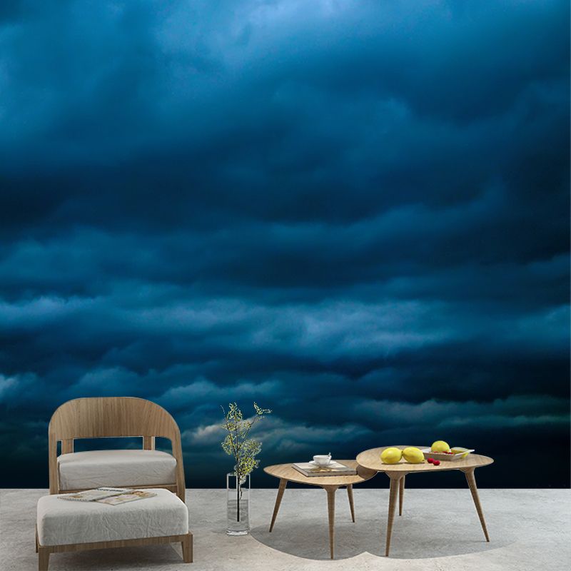 Blue Night Clouds Wallpaper Mural Moisture Resistant Wall Covering for Accent Wall