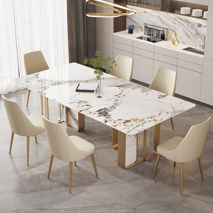 Nordic Dining Set 1/4/5/7 Pieces Rectangle Stone Dining Table for Dining Room