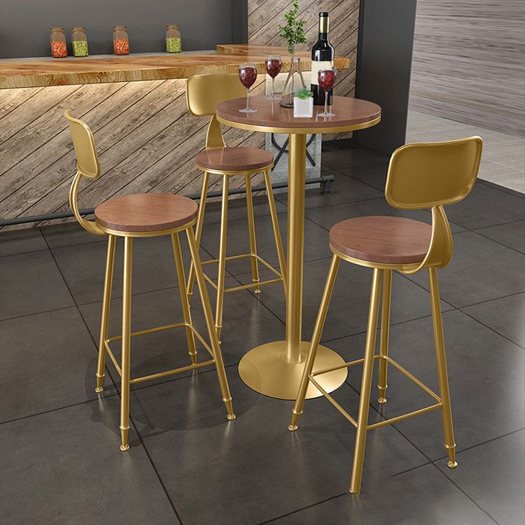 1/2/3/4 Pieces Glam Round Bar Table Set Bistro Set with Faux Marble Top