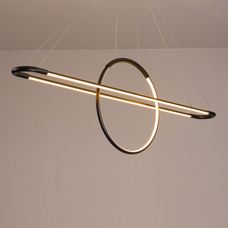 3-Light Island Light Modern Style Ring Shape Metal Pendant Lighting