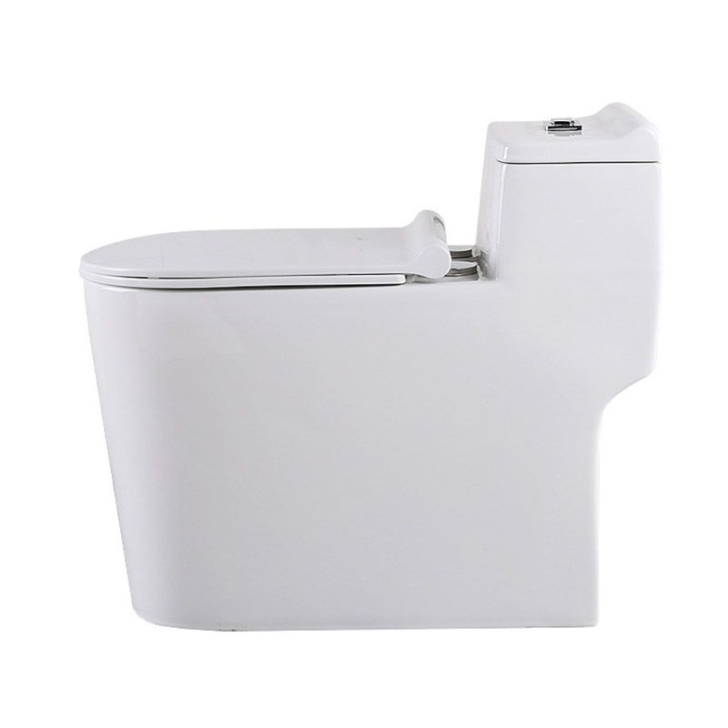 Modern White Flush Toilet Floor Mounted Toilet Bowl with Slow Close Seat for Washroom