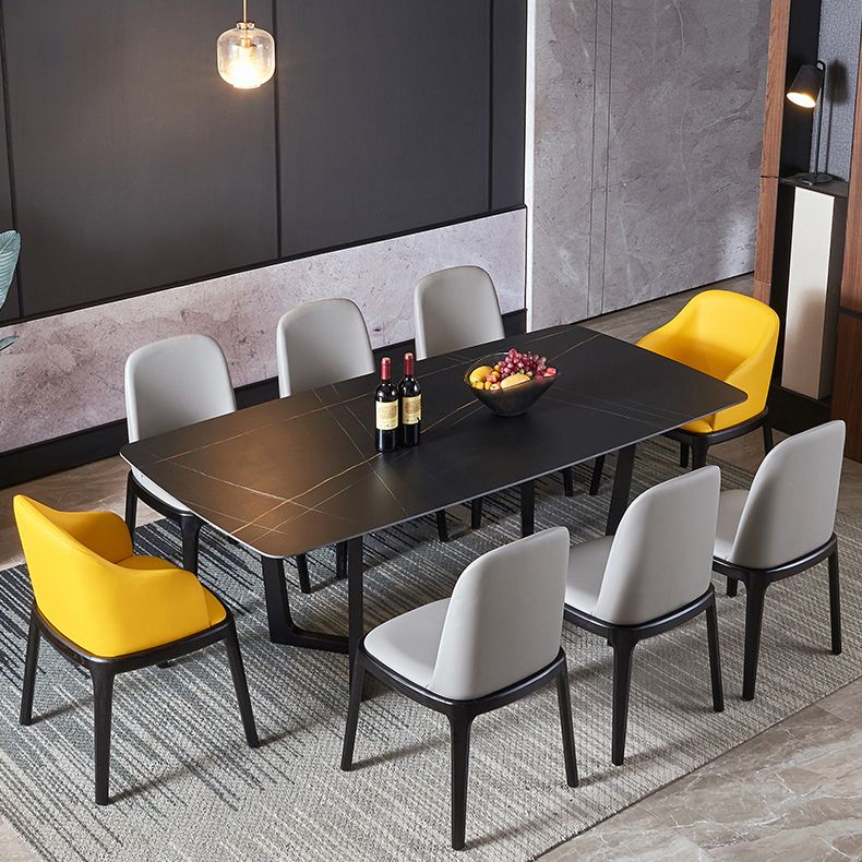 Contemporary Trestle Base Dining Table Rectangle Dining Table for Dining Room