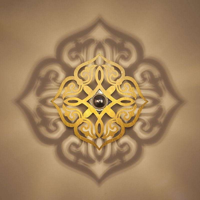 Callo di carta Flower Wood Wall Light Nordic 1 Testa BEIGE SCONCE LAMPO per corridoio