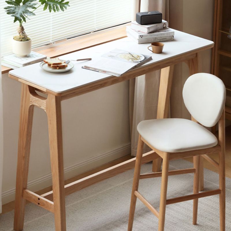 Contemporary Trestle Bar Dining Table Solid Wood Bar Stool Table