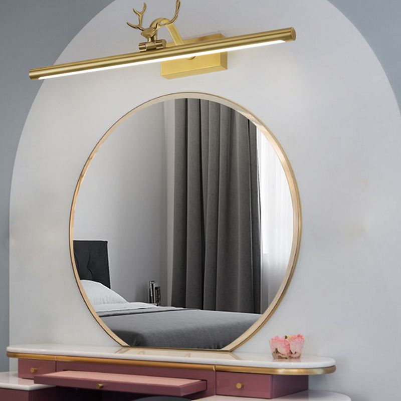 1 Light Linear Wall Sconce Postmodern Style Metal Wall Lighting for Shower Room