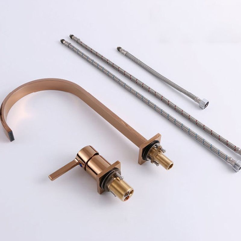 1-Handle Bathroom Faucet with Swivel 2 Hole Widespread Bathroom Sink Faucet