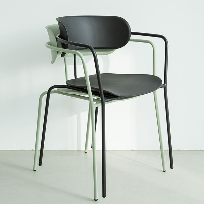 Sillas de comedor de metal de estilo industrial, sillas de comedor apilables para cocina