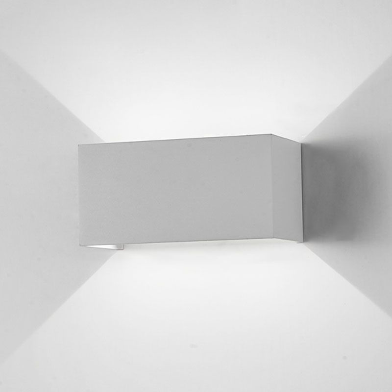 Moderne creatieve LED -wandlamp aluminium rechthoekige waterdichte wandlicht met glazen schaduw