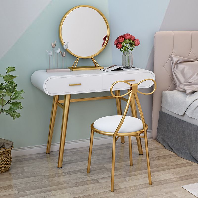 White Gold Makeup Counter with Drawer Glam Vanity Tables, 15.74" Wide