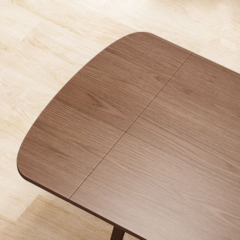 Table en bois en caoutchouc extensible dans la nature / noix Table rectangle moderne avec 4 jambes