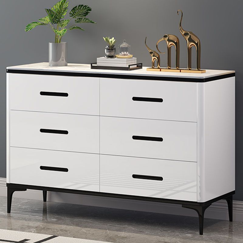 Contemporary Storage Chest Bedroom Stone Chest with Black Legs