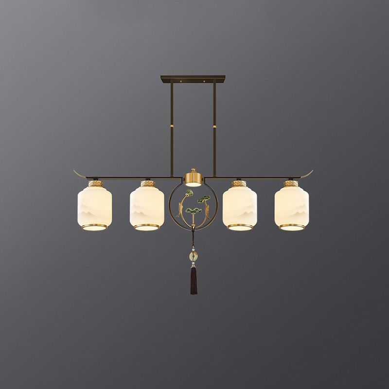 Cylinder Island Lighting Fixtures Contemporary Kitchen Island Lighting with Glass Shade