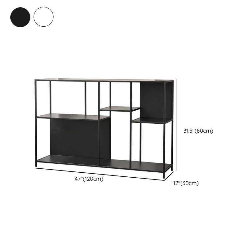 Horizontal Metal Bookcase Modern Open Back Bookshelf with Shelves