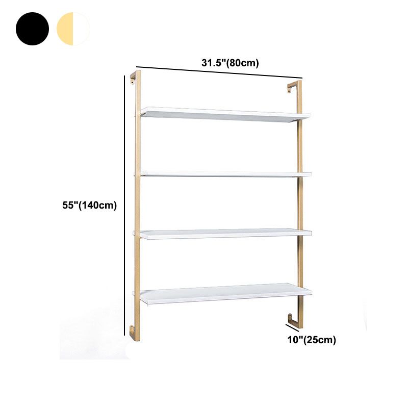 Industrial Wall Unit Bookshelf Metal Frame Solid Wood Shelf Bookshelf