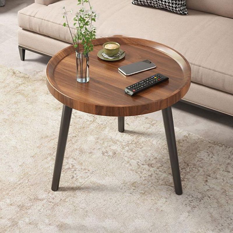 Minimalist Round Wood Side End Table 3 Legs Sofa Corner Table