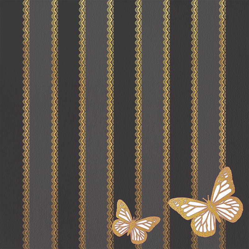 Stripe Mildew Resistant Wallpaper Illustration Sleeping Room Wall Mural