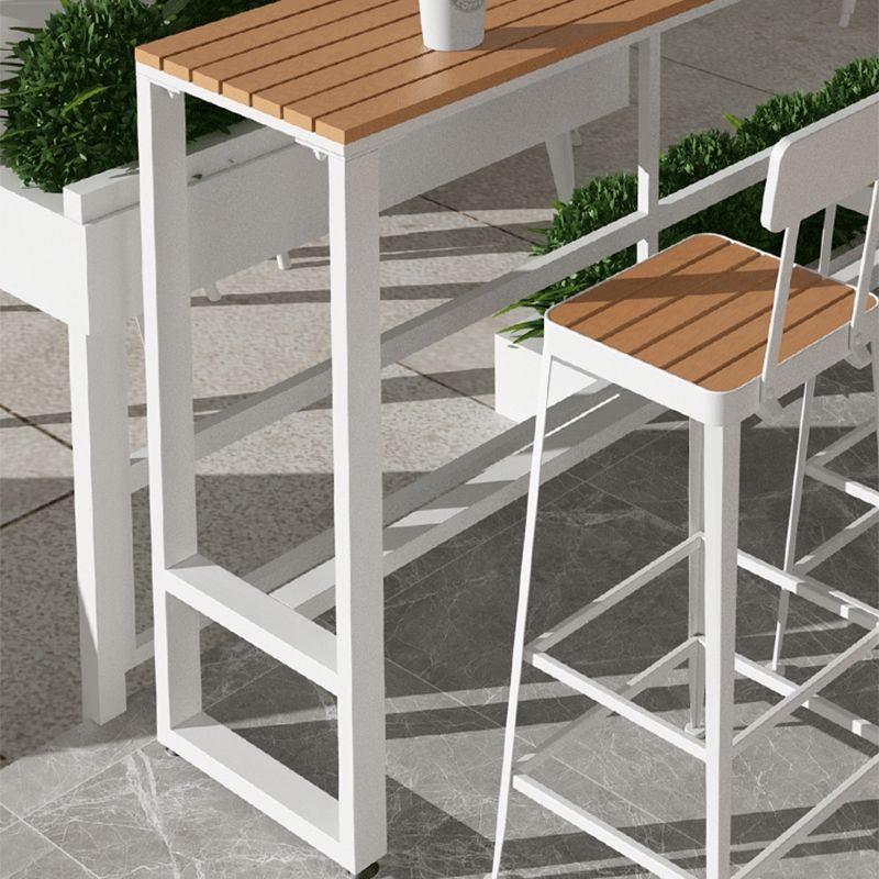 Industrial Water Resistant Bar Table Brown Plastic Top Table