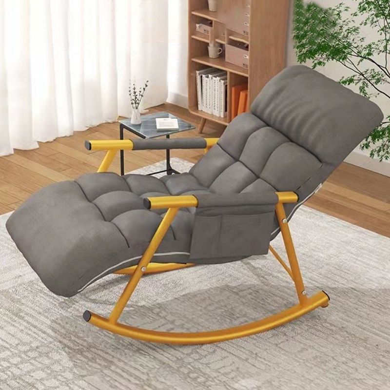Tufted Cushions Rocker Chair Whole Colored Fabric Modern Rocker Chair in Living Room