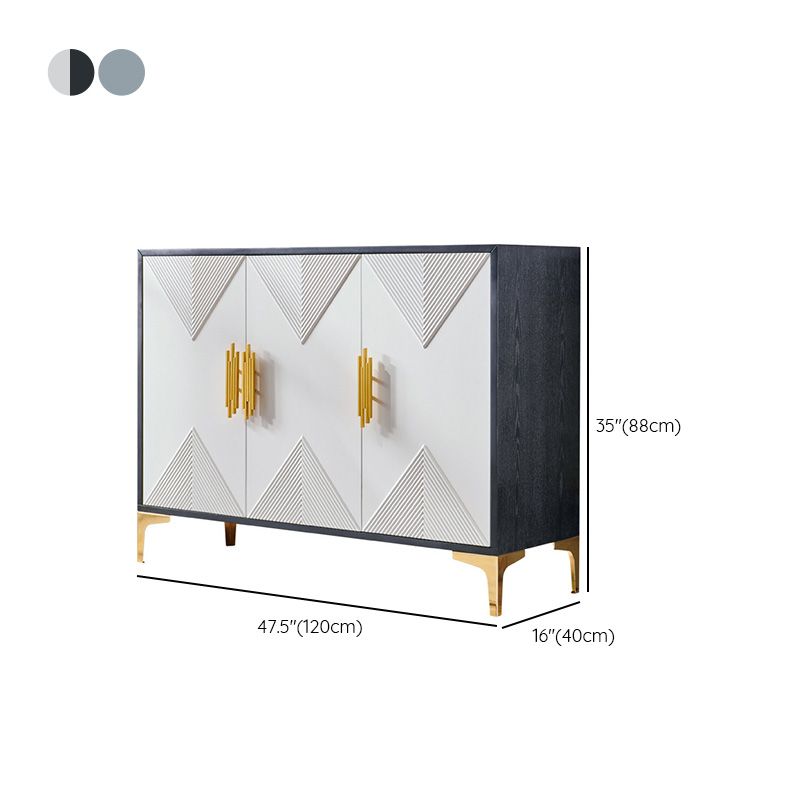 Wood Sideboard Cabinet Glam Style Buffet Sideboard with Cabinets