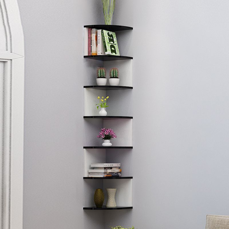 Contemporary Style Wall Mounted Bookcase Engineered Wood Bookshelf