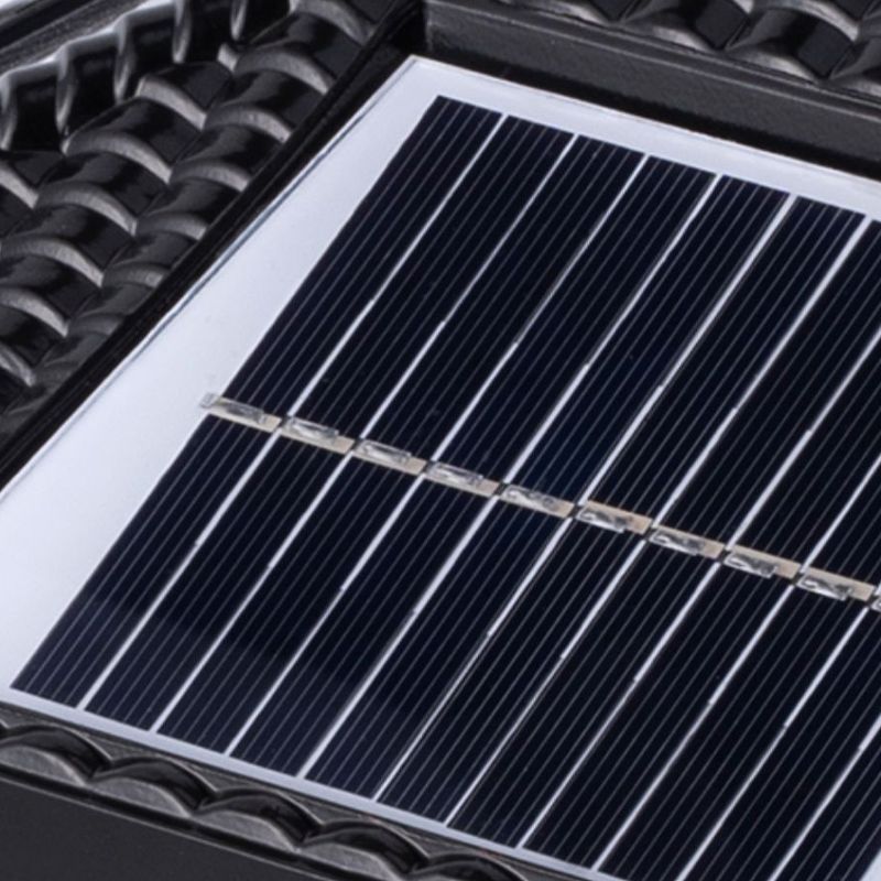 Contemporary Pillar Lighting Fixture Creative LED Solar Lamp for Backyard