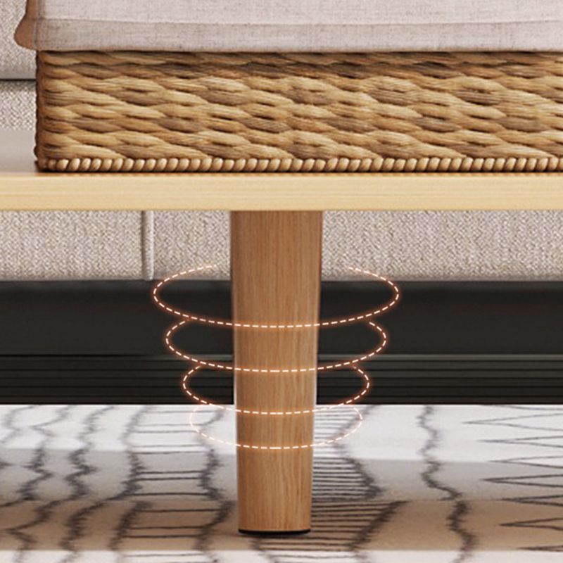 16.5"H Modern 4 Legs Wooden Base Rectangular Top Coffee Table with Storage